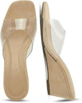 Clear Wedge Mule Sandals