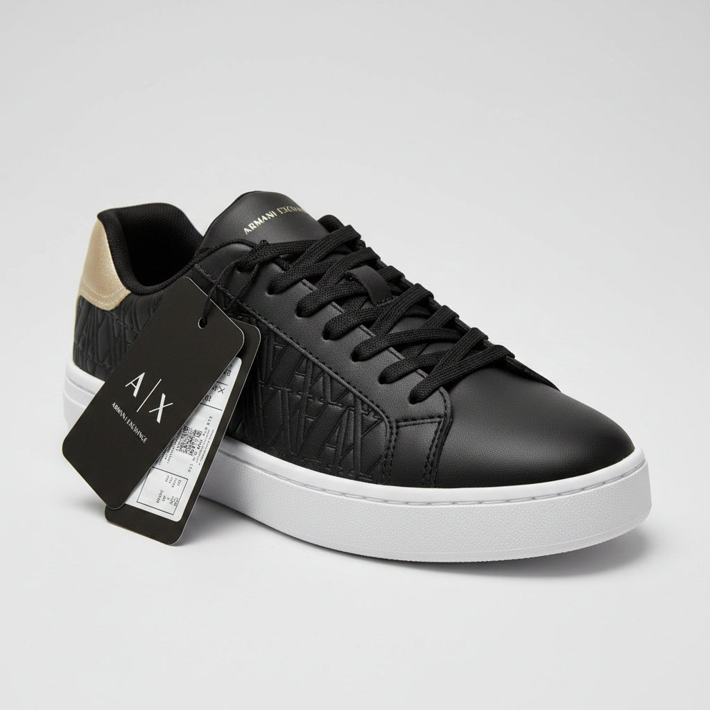 Armani Exchange Black & Pale Gold Ax London Embossed Classic