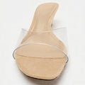 Clear Wedge Mule Sandals