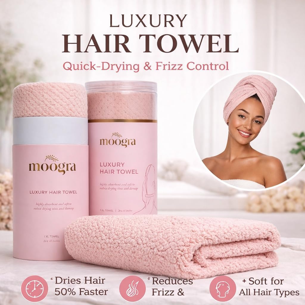 Moogra Beauty Spa Headband & Hair Towel Bundle