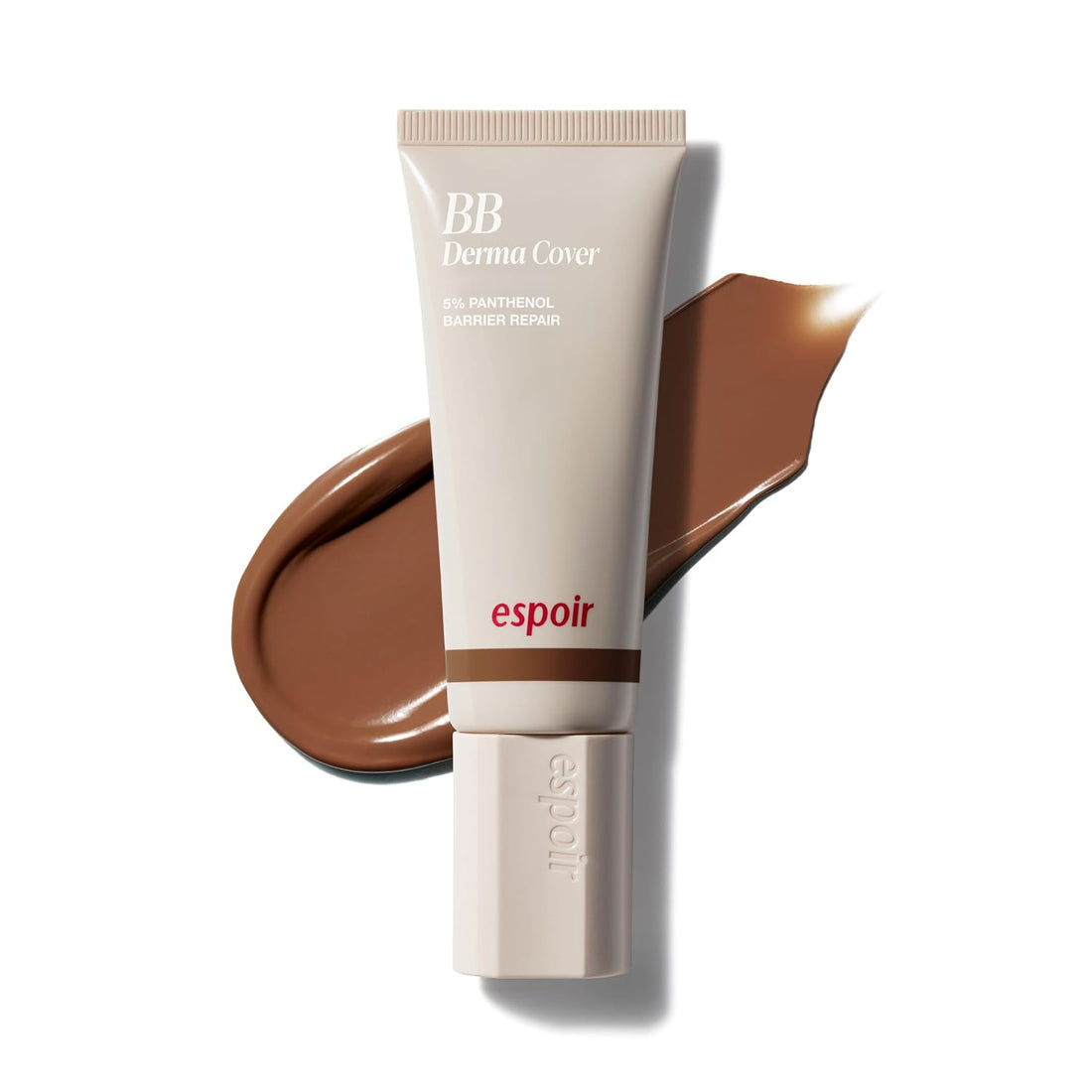 Espoir BB Derma Cover tinted moisturizer tube with a deep tan swatch