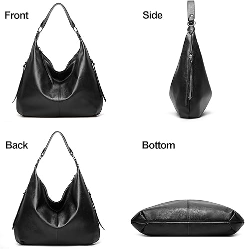 Women's Leather Hobo Bag Set – 3-Piece with Crossbody & Wristlet