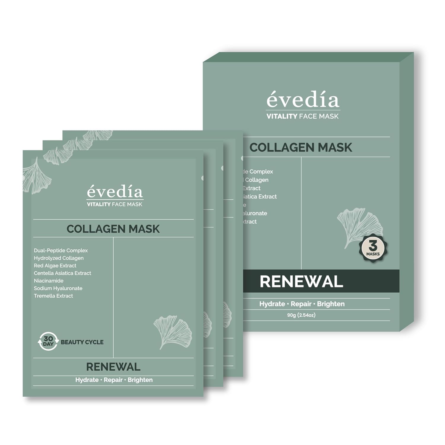 Evedia Vitality Eye Patches & Collagen Renewal Mask Bundle