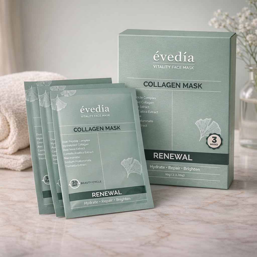Evedia Vitality Eye Patches & Collagen Renewal Mask Bundle