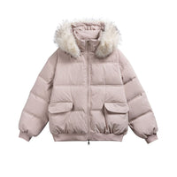 Women’s Faux Fur Hooded Puffer Parka Coat Warm Winter Jacket with Pockets