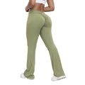 High-Waist Flared Yoga Pants with Scrunch Detail - Gloss & Grit
