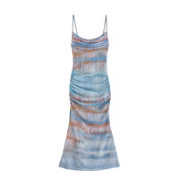 Women’s Tie-Dye Camisole Dress – Slim Fit Mermaid Midi