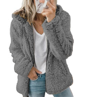 Women’s Sherpa Hooded Jacket — Teddy Zip-Up Fleece Jacket