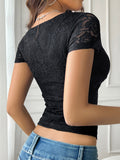 Supplier detail image 6 for Rosalie Lace V-Neck Crop Top
