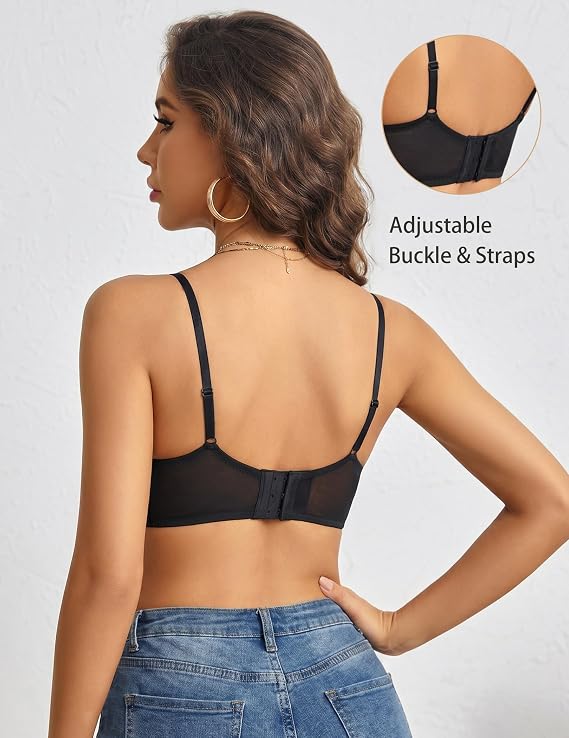 Sheer Lace Balconette Bra – product image 4