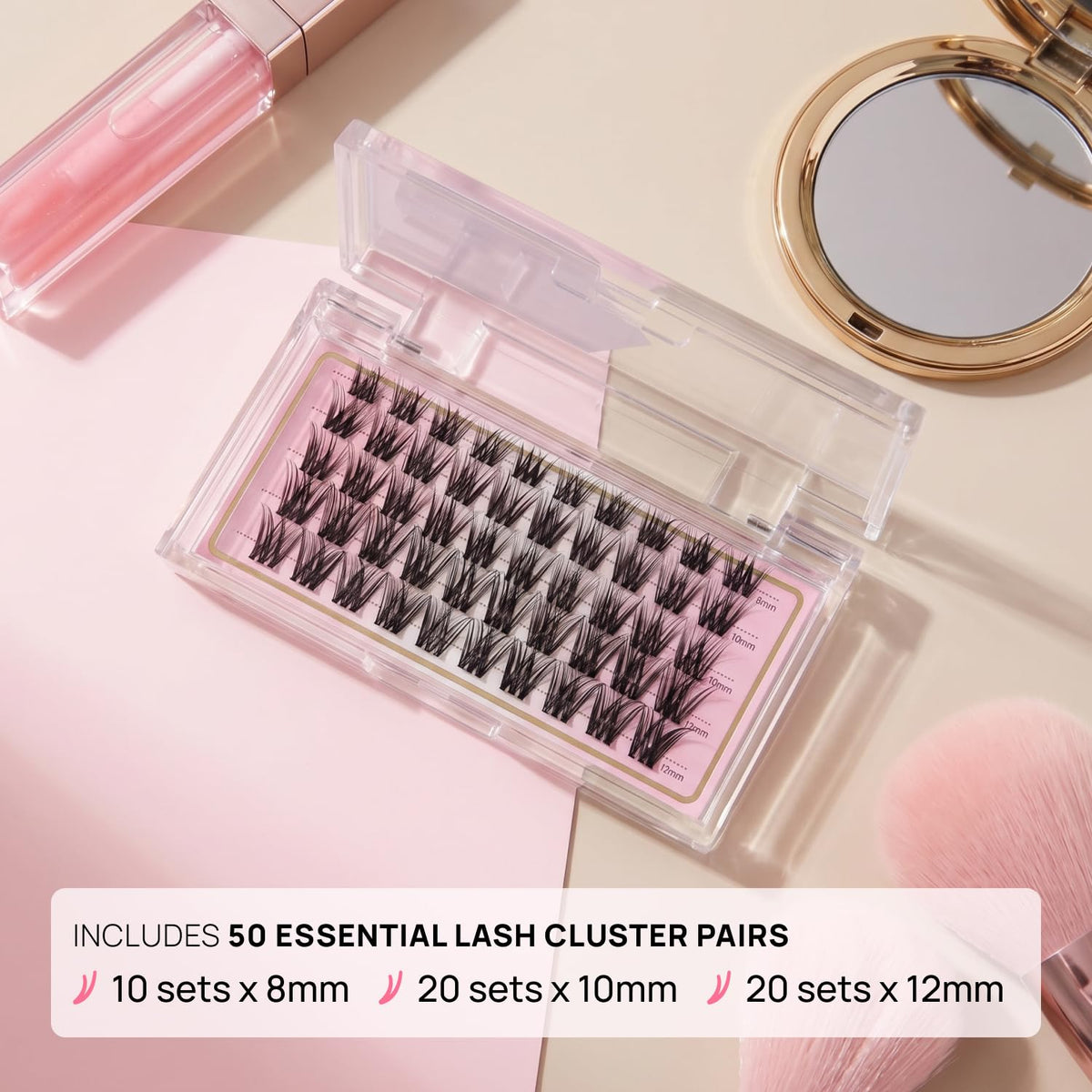 Fullout Glam Essential DIY Lash Cluster Kit J Curl 8–14MM