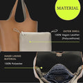 Madison West Elle Tote 2-in-1 Vegan Leather Tan Tote Bag