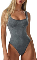 Square Neck Backless Bodysuit - Gloss & Grit