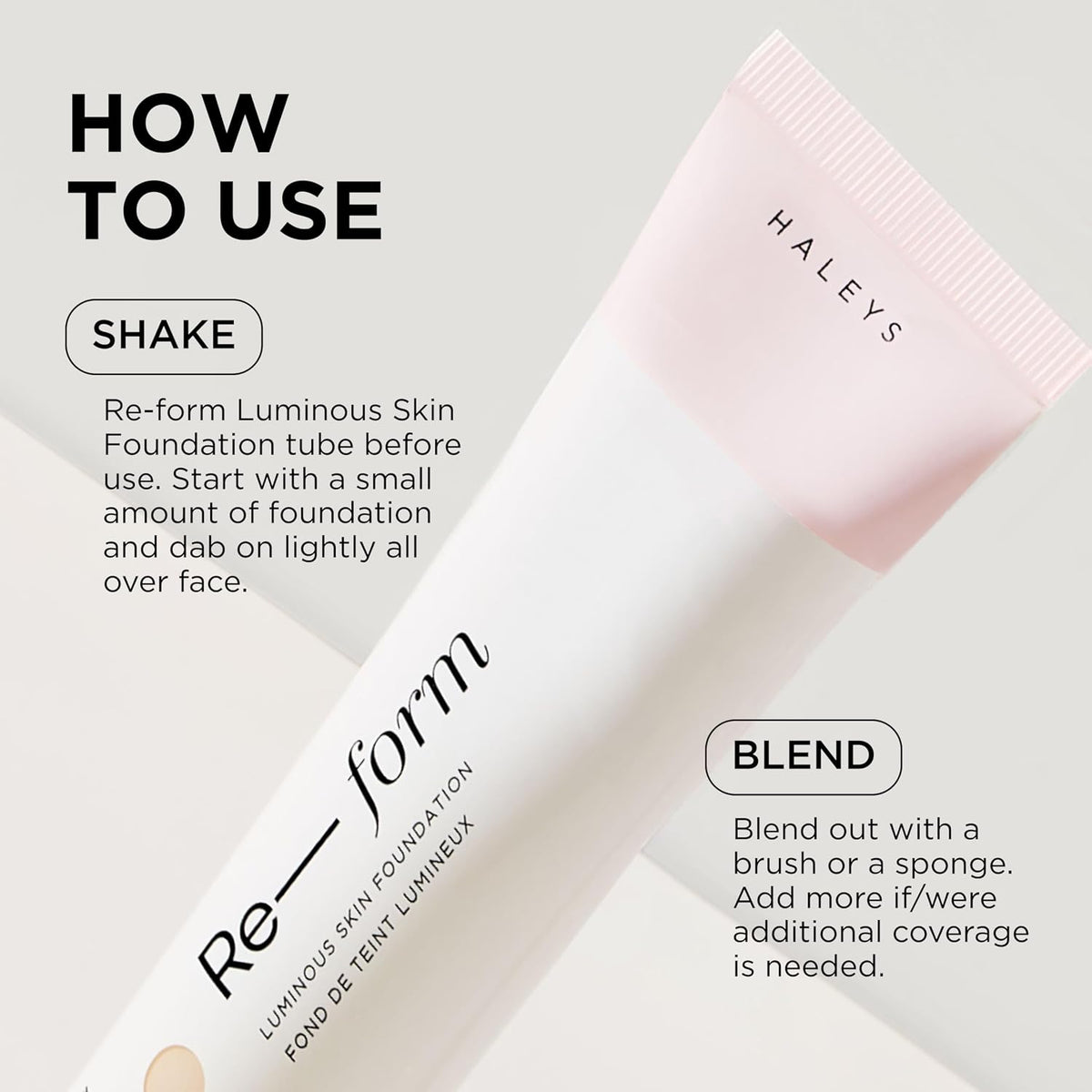 HALEYS Re-form Luminous Skin Foundation & Blender Set – H. 4.25