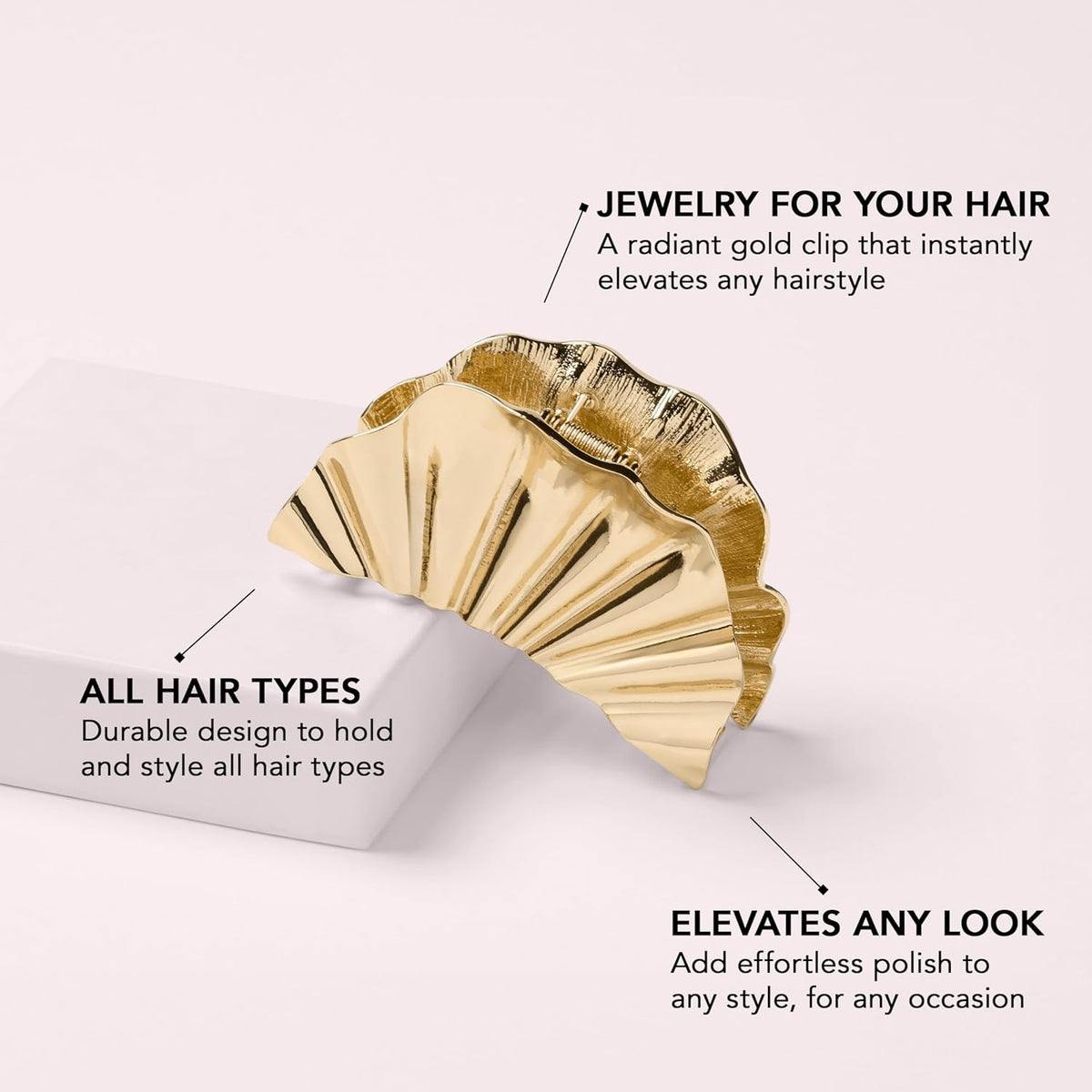 The Hair Edit Gold Claw Clip and Chignon Pin Set