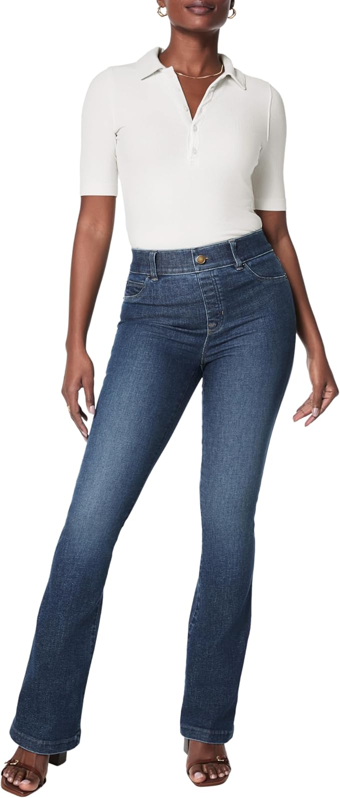 SPANX Original EveryWear Flare Jeans High-Rise Authentic Blue