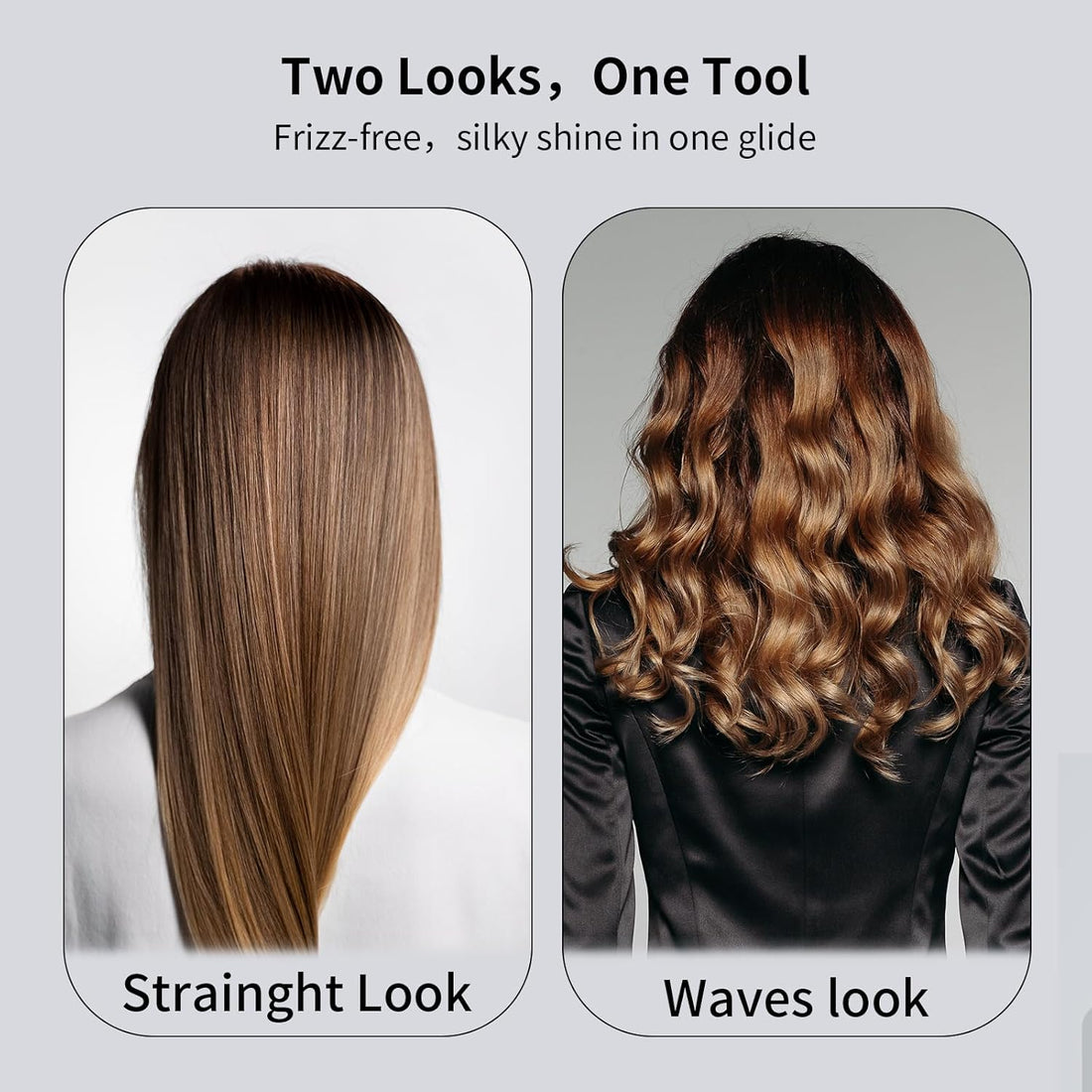 SVEY 2-in-1 Titanium Ceramic Flat Iron — Straightener & Curler for All Hair Types