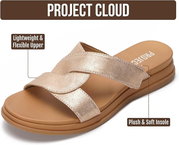 Project Cloud Nina Rose Gold Sandals