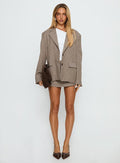 Princess Polly Deane Brown Check Blazer