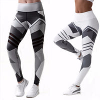 Women’s High Waist Compression Yoga Leggings – Geometric Sport Fitness