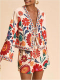 Marisol Floral Tie-Front Top & Shorts Set