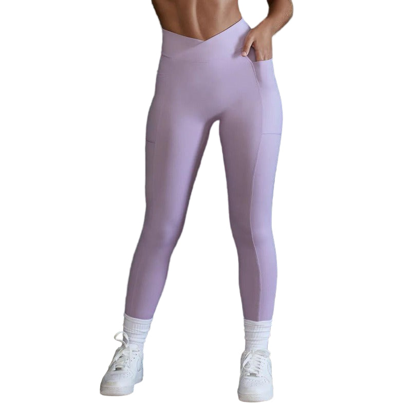 Women’s High Waist Yoga Leggings with Pockets – Stretch Fitness Workout Pants
