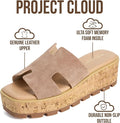 Sand Suede Mila Platform Wedge Sandals