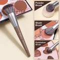 Bueart Design makeup brushes shown as powder, blush and eyeshadow brushes