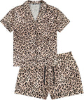 Steve Madden Satin Leopard Print Sleep Set Lightweight Pajamas