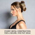 The Hair Edit Gold Claw Clip and Chignon Pin Set