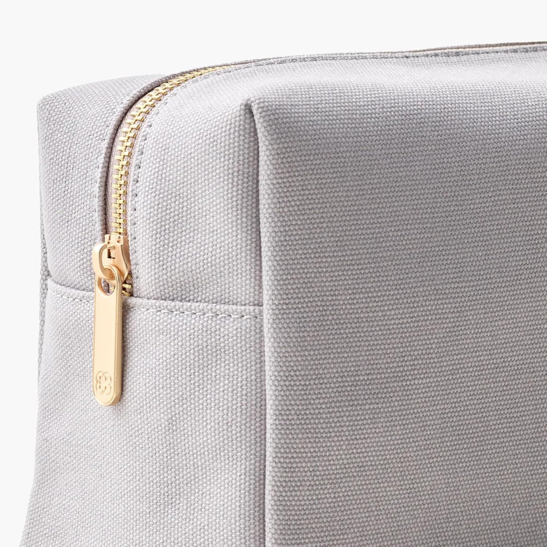 Harklinikken Warm Gray Cotton Toiletry Bag Gold Hardware
