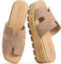 Sand Suede Mila Platform Wedge Sandals