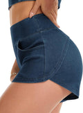 High Waisted Jean Gym Shorts