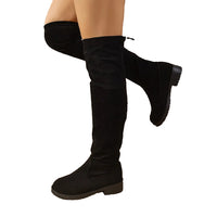 Women’s Over‑The‑Knee Boots Flat Lug Sole Thigh High Stretch Fall Style