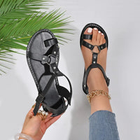 Women’s Toe Loop Flat Sandals Minimal Strappy Design Summer Casual Shoes
