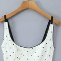 Cropped Polka Dot Lace Trim Cami Tank Top