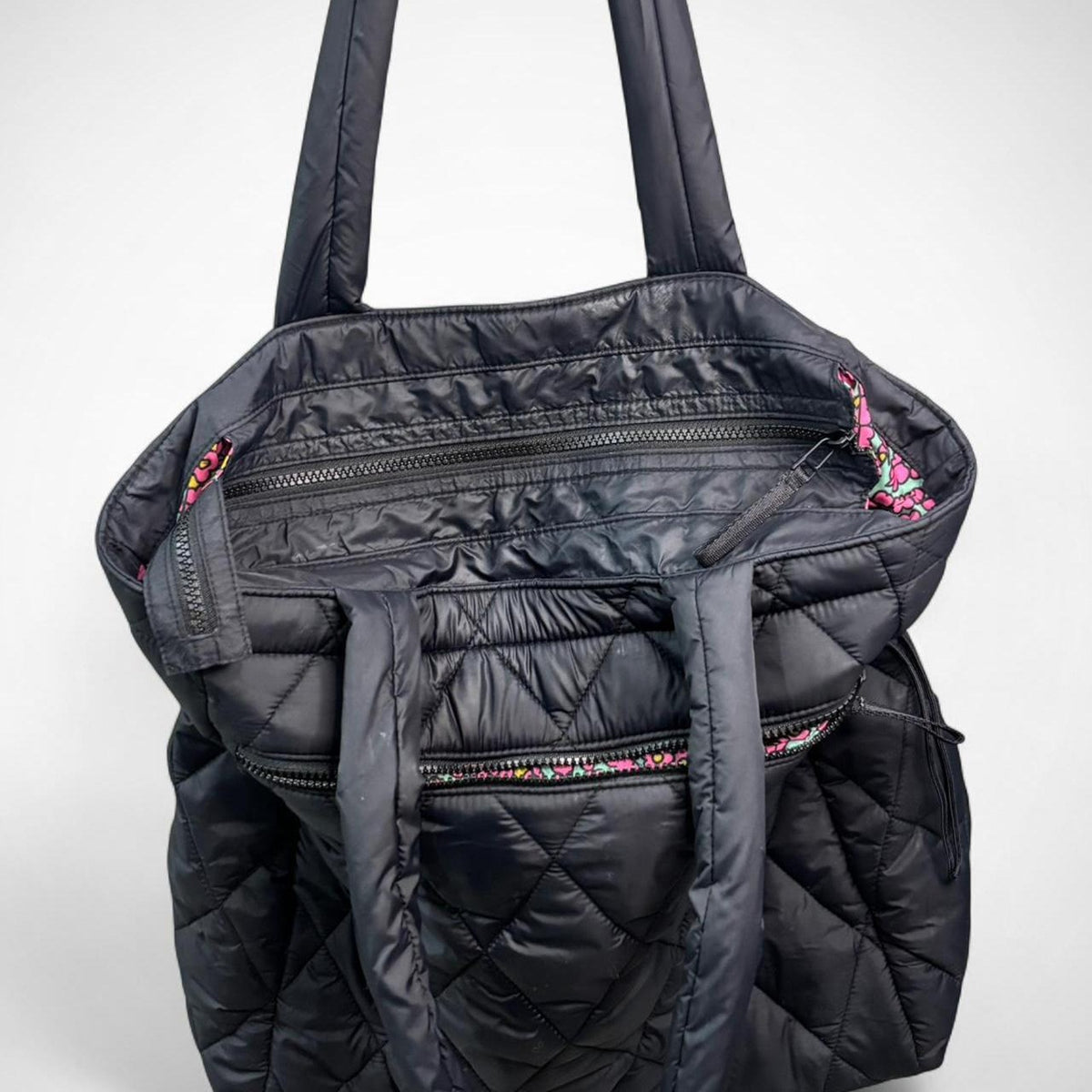 Vera Bradley Black Featherweight Original Zip Tote Bag - Gloss & Grit