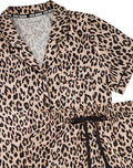 Steve Madden Satin Leopard Print Sleep Set Lightweight Pajamas
