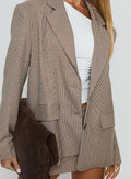 Princess Polly Deane Brown Check Blazer