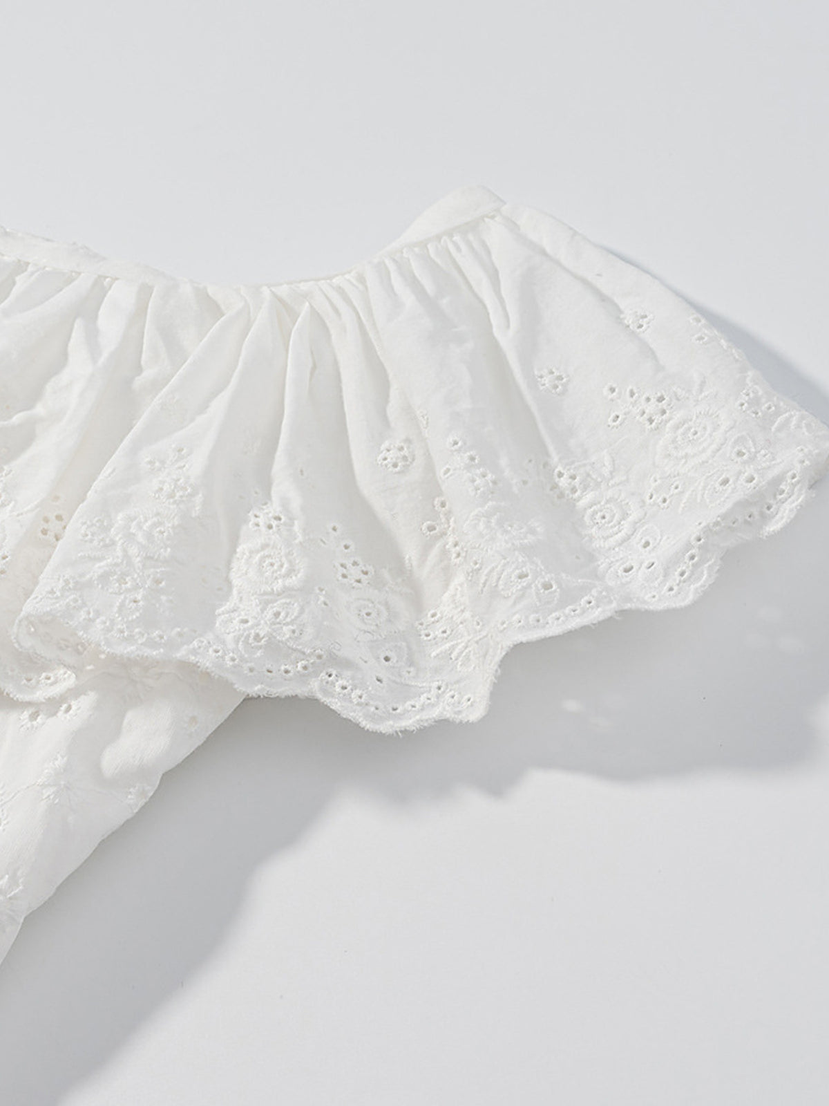 White Eyelet Ruffle Trim Corset Tank - Gloss & Grit
