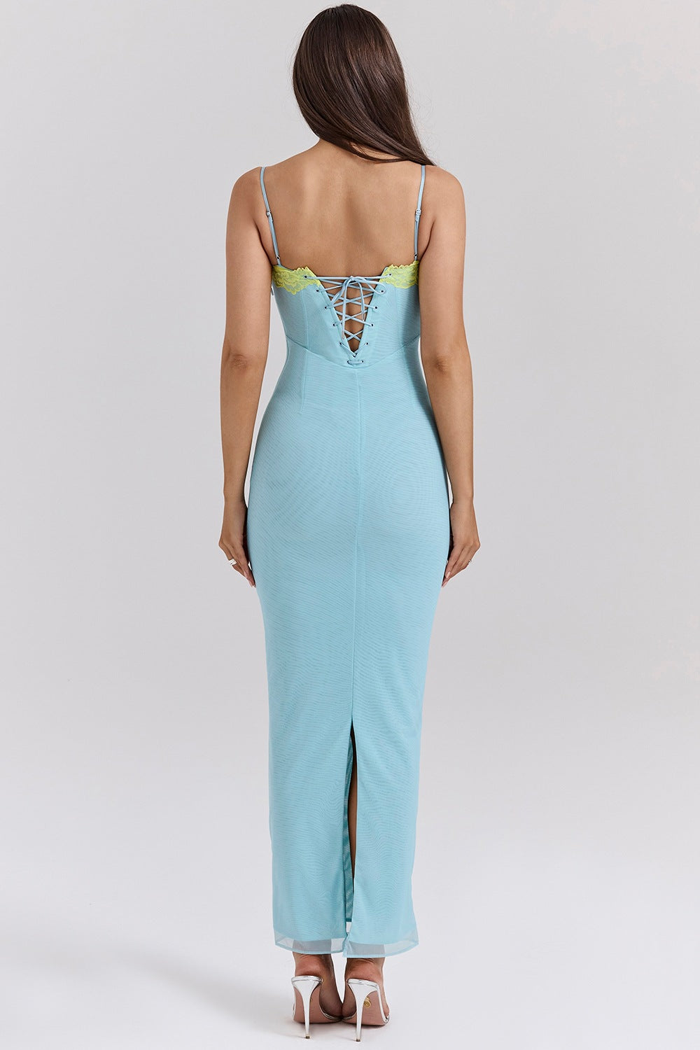 Lace Trim Bodycon Maxi Dress