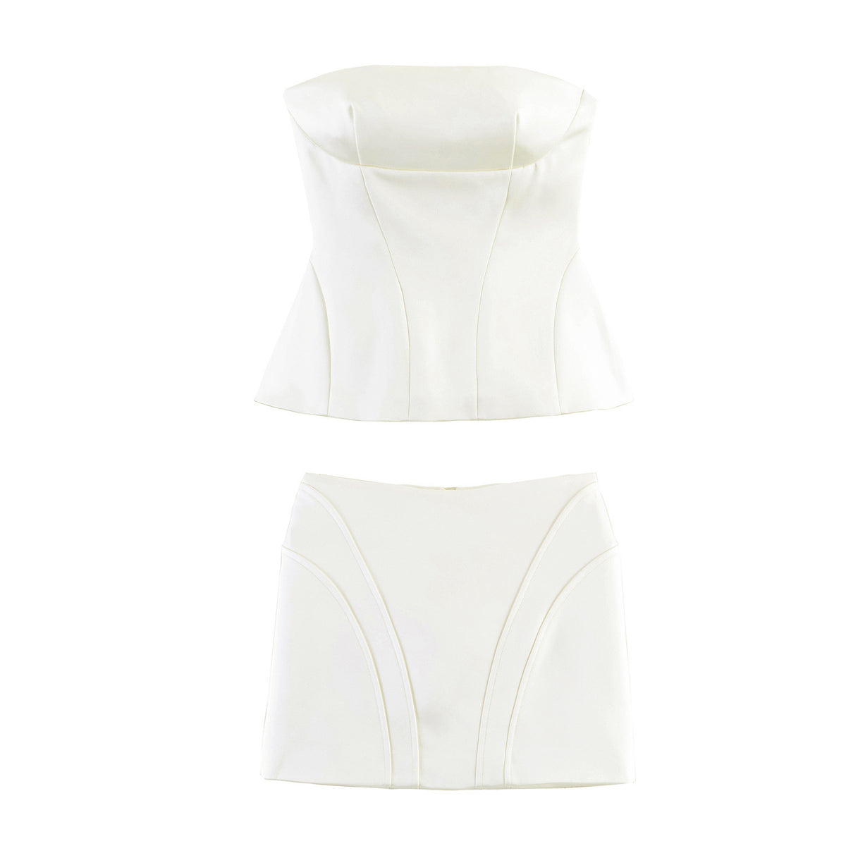 Ivory Corset Top & Mini Skirt Set