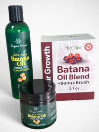 Batana Oil Hair Growth Bundle – Conditioner, Hair Butter & Scalp Oil Set for Hydration & Repair