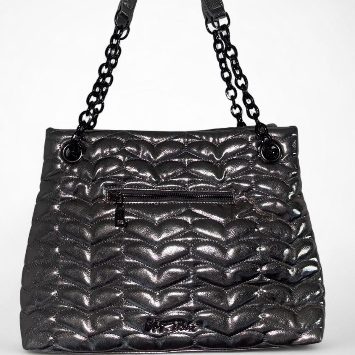 Betsey Johnson Metallic Quilted Heart Shoulder Bag - Gloss & Grit