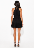 Women's Ruched Tie-Waist Sleeveless Mini Dress