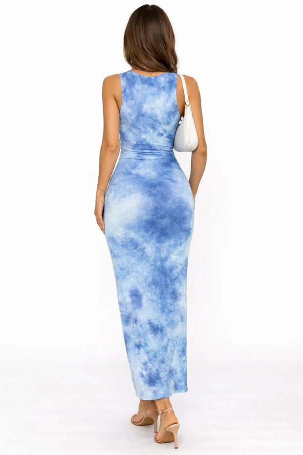 Women's Tie-Dye Bodycon Maxi Dress