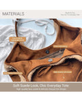 Faux Suede Shearling Tote Bag in Brown - Gloss & Grit