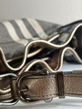 Burberry Shimmer Check Hobo in Pewter