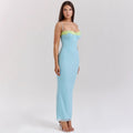 Lace Trim Bodycon Maxi Dress