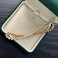 Sterling Silver 14K Gold Plated 2.5mm Round Cut Moissanite Tennis Bracelet - Gloss & Grit